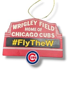 Chicago Cubs Wrigley Field Fly the W Christmas Tree Ornament Holiday Souvenir